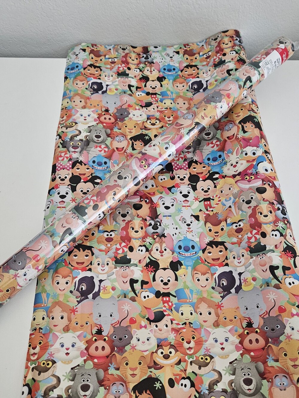 Disney Characters Holiday Wrapping Paper Roll 40 Sq Ft